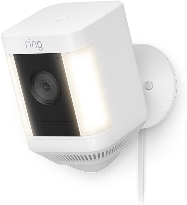 Ring Spotlight Cam Plus Plug-In by Amazon| Outdoor Security Camera 1080p HD Video, Two-Way Talk, Night Vision, LED Spotlights, Siren, alternative to CCTV system, 30-day free trial of Ring Home