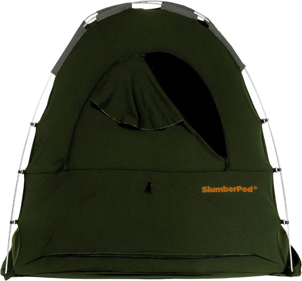 SlumberPod Portable Privacy Pod Blackout Canopy Sleeping Space for Babies and Toddlers with Fan Pouch and Zippered Ventilation Windows, Black