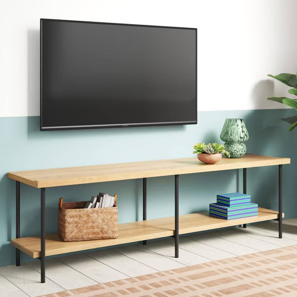 Wood and Metal TV Stand for TVs up to 60" Natural - Room Essentials™