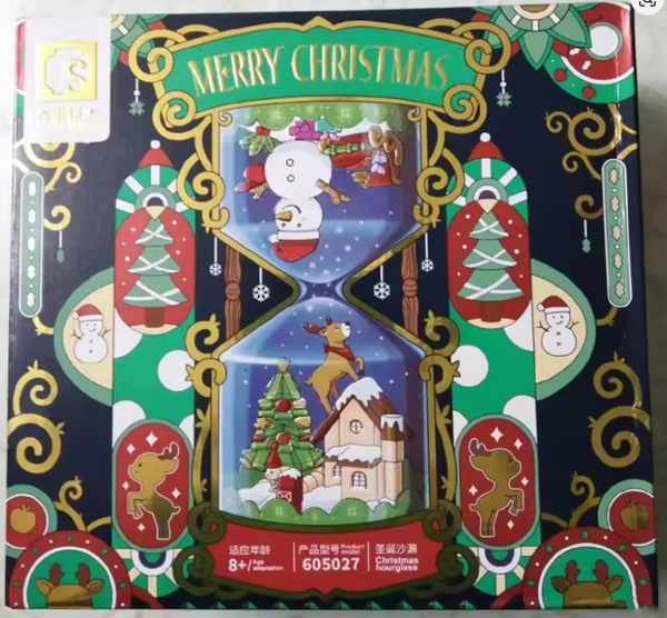 SEMBO Christmas Hourglass Building Blocks Luminous Assembled Desktop Decorations Kawaii Educational Children’s Toys Gifts