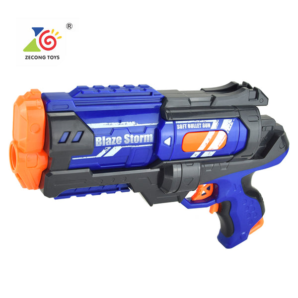 BLAZE STORM Rapid Fire Machine Gun Rifle Blaster gun Toys Soft Bullet gun  Kids Play