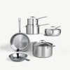 10-Piece Premium Stainless Steel Cookware Set – 5-Ply Professional Grade